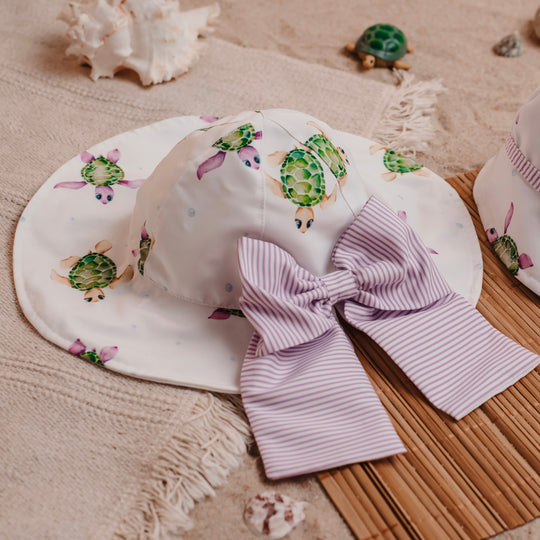 Girls Turtle Print Sun Hat
