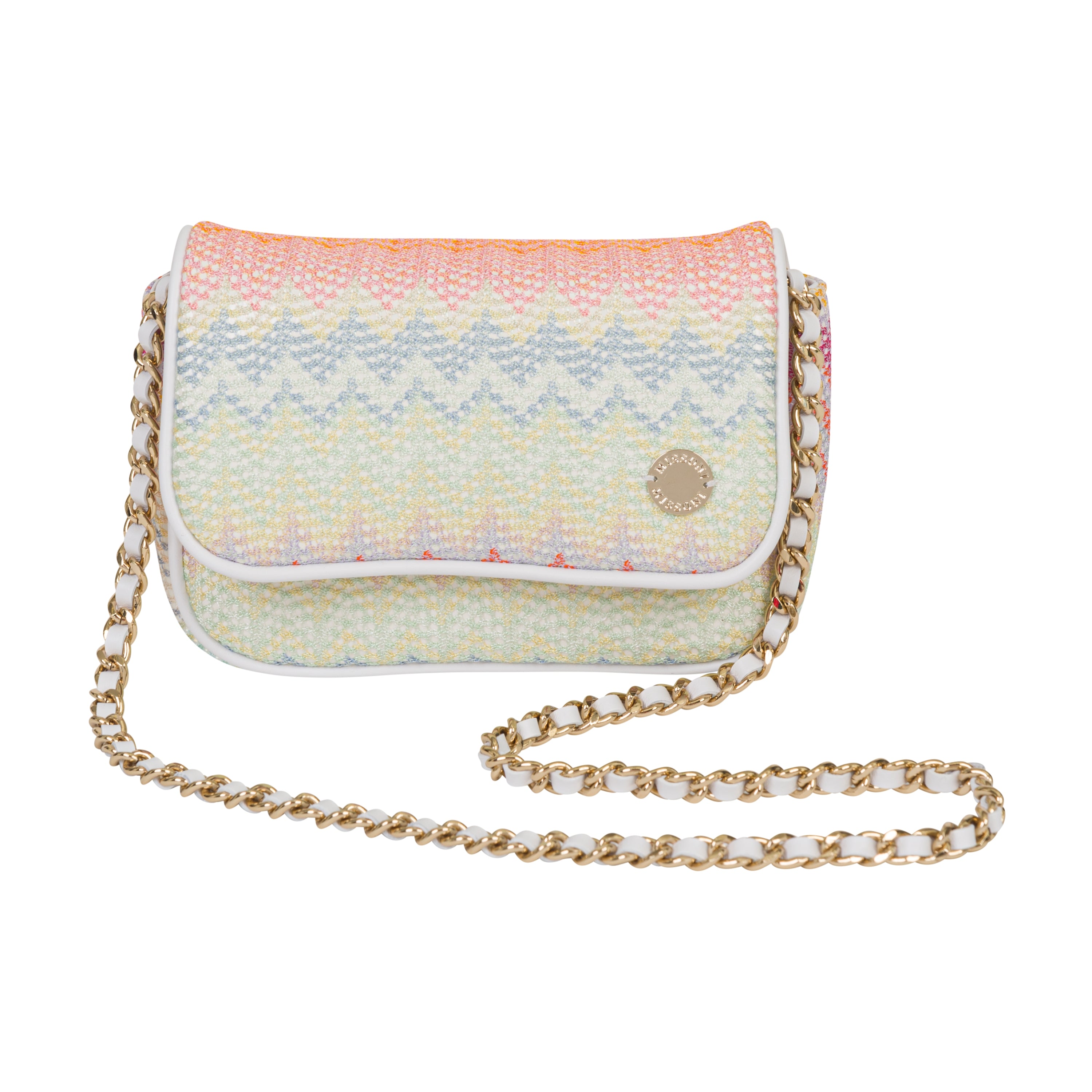 Missoni Kids Girls Green And Pink Shoulder Bag