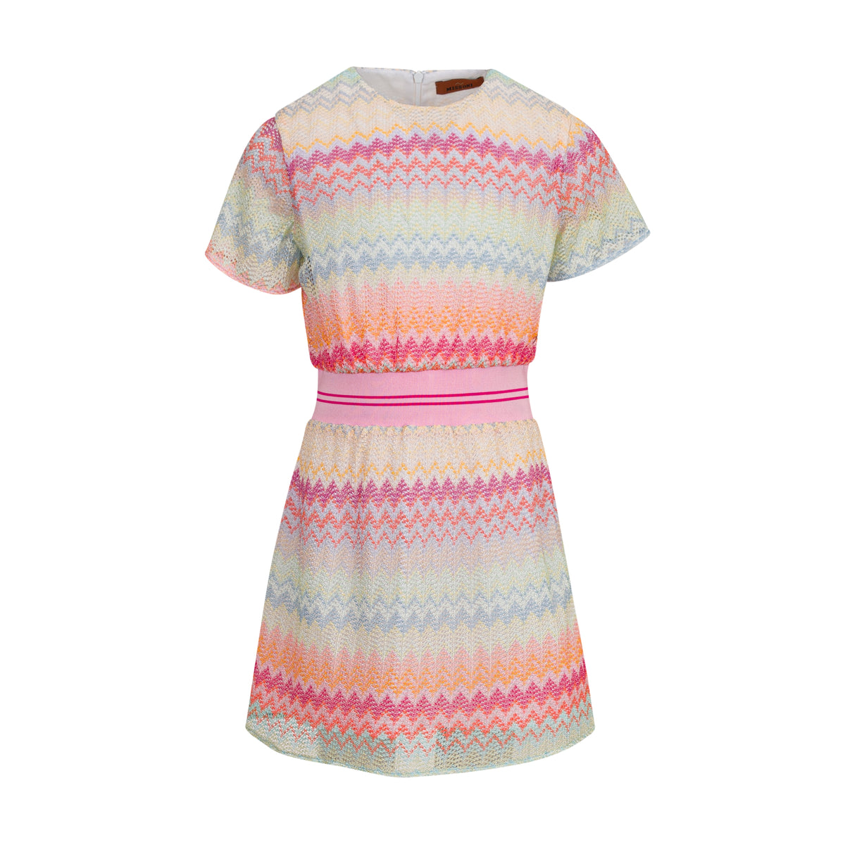 Missoni Kids Girls Pink Knitted Zig Zag Dress