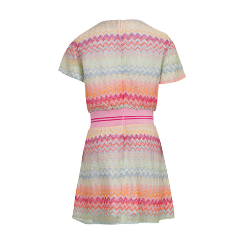 Missoni Kids Girls Pink Knitted Zig Zag Dress