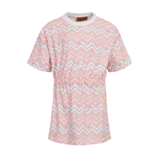 Girls Pink Zig Zag Jersey Dress