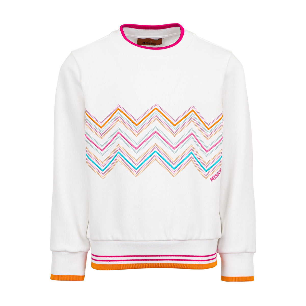 Missoni Kids Girls White Zig Zag Sweatshirt