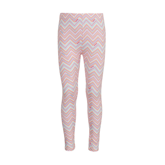 Girls Pink Zig Zag Leggings