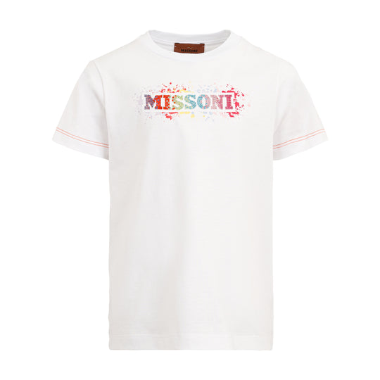 Girls White Splash Tshirt