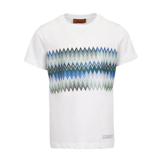 Boys White Green T-Shirt