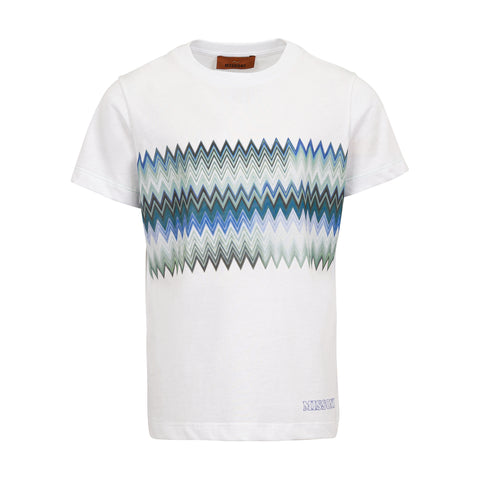 Missoni Kids Boys White Green T-Shirt