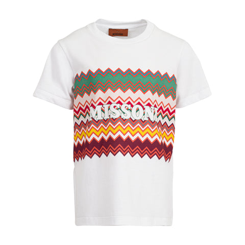 Missoni Kids Boys Maroon Zig Zag T-Shirt