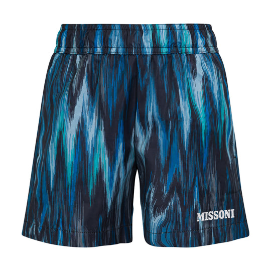 Boys Blue Tie Dye Swim Shorts