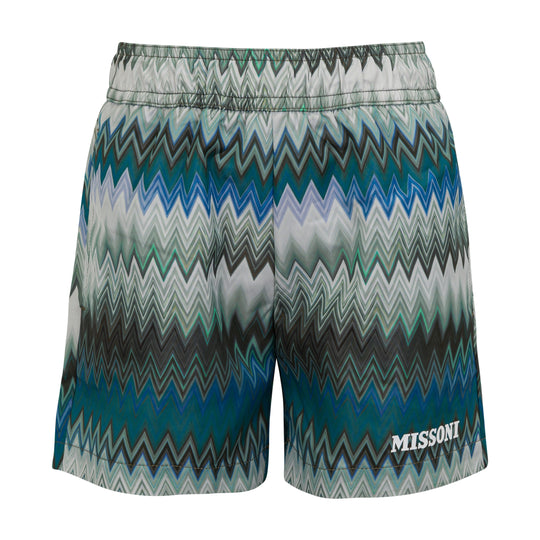 Boys Blue Zig Zag Swim Shorts