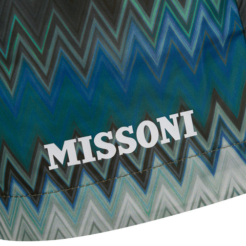 Missoni Kids Boys Blue Zig Zag Swim Shorts