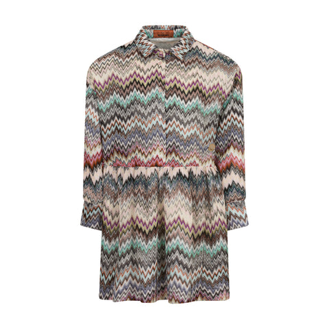 Missoni Kids Girls Colourful Knitted Zig Zag Dress