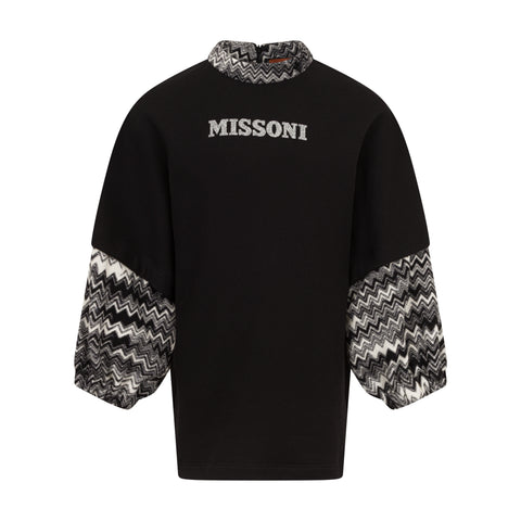 Missoni Kids Girls Black Logo Dress