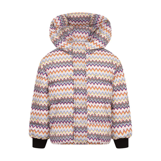 Boys Grey/Multicolor Down Jacket
