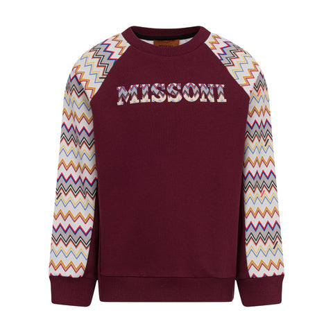 Missoni Kids Boys Maroon Zig Zag Tracksuit