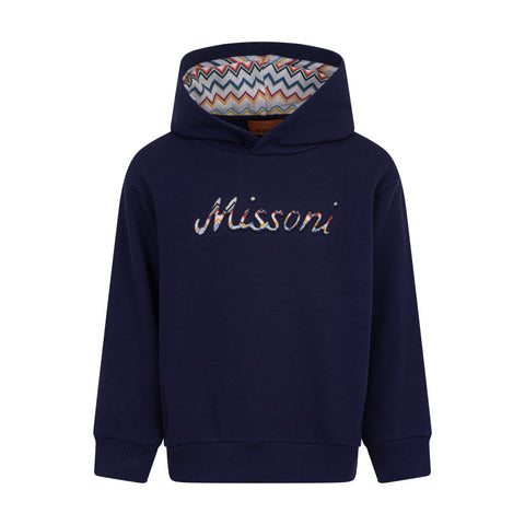 Missoni Kids Boys Navy Logo Hoodie