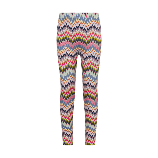 Girls Pink Zig Zag Leggings