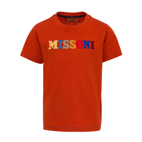 Boys Rust Multi Logo T-Shirt