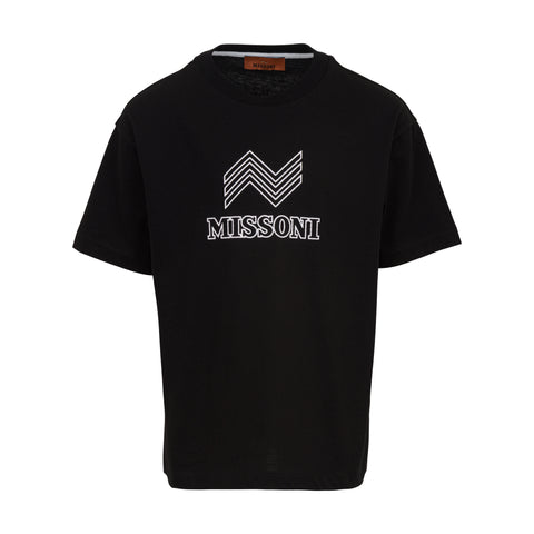 Missoni Kids Boys Black Zig Zag T-Shirt