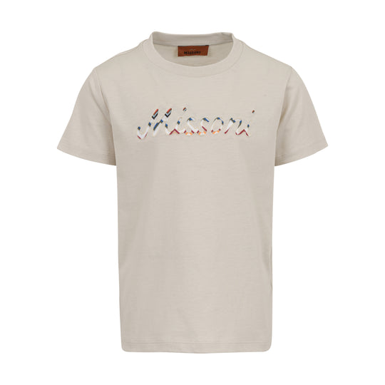 Boys Beige Logo Tshirt