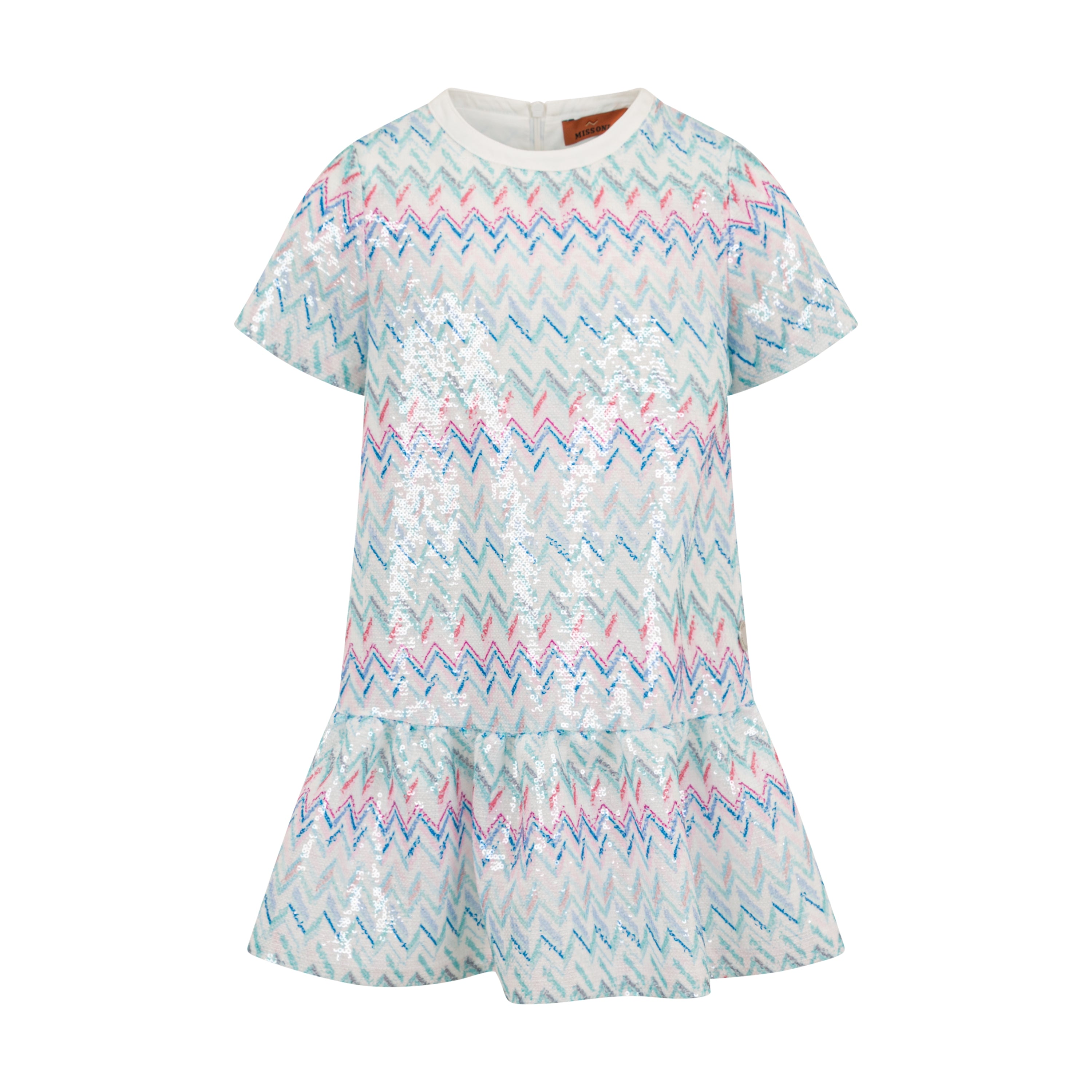 Missoni Kids Girls Blue And Pink Zig Zag Dress