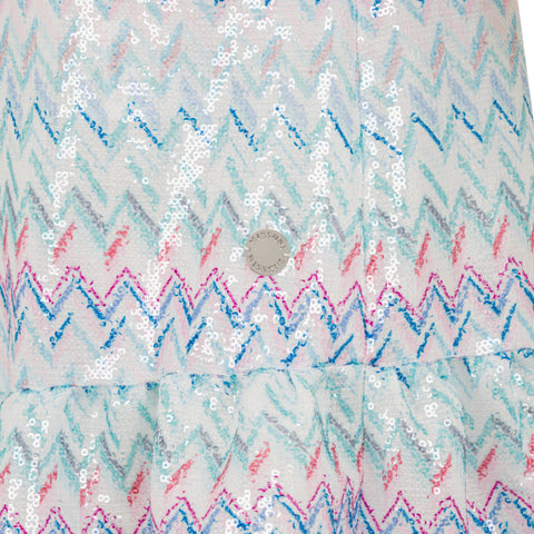 Missoni Kids Girls Blue And Pink Zig Zag Dress
