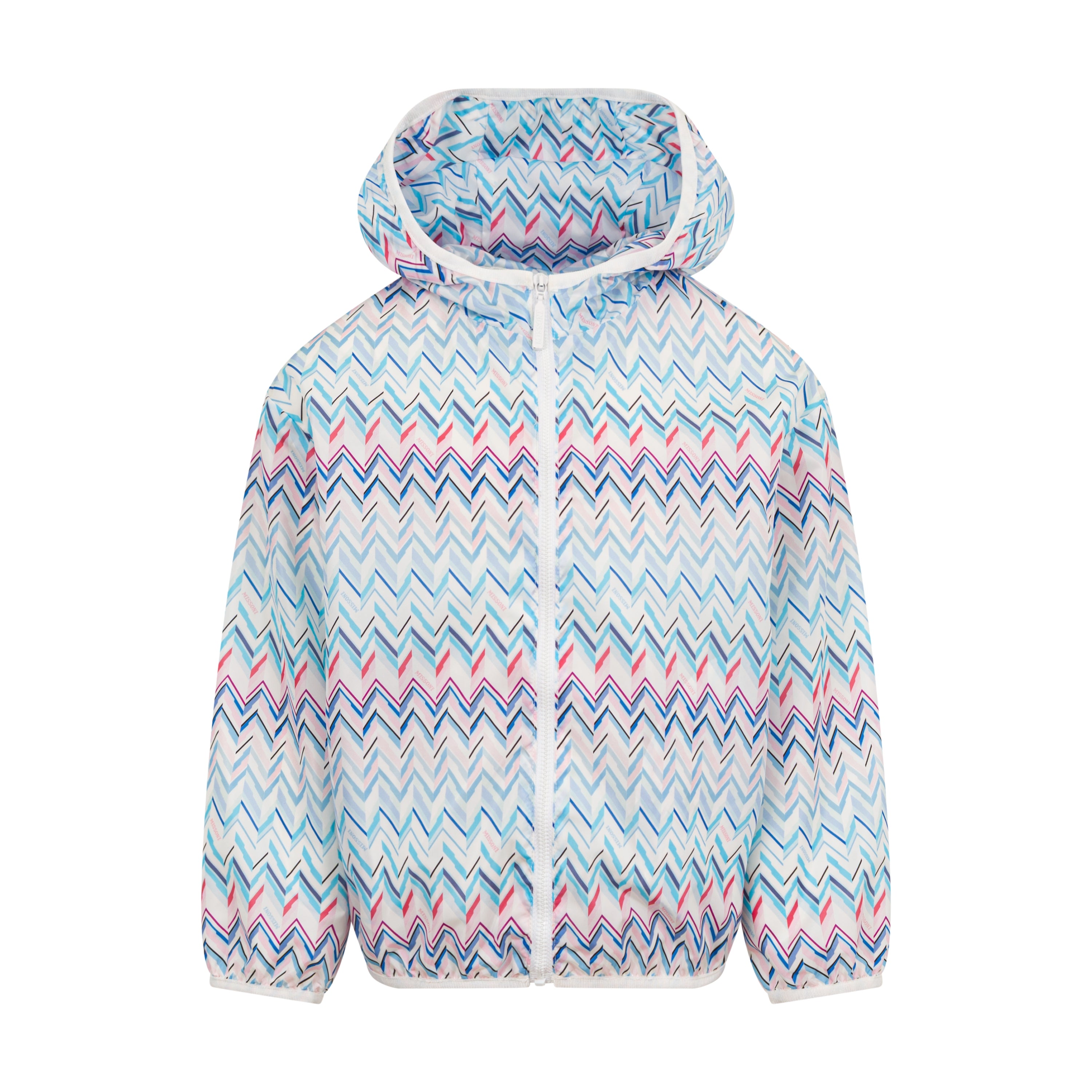 Missoni Kids Girls Blue And Pink Zig Zag Jacket