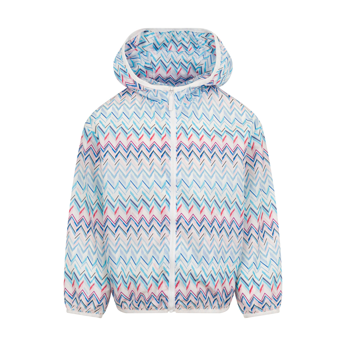 Missoni Kids Girls Blue And Pink Zig Zag Jacket