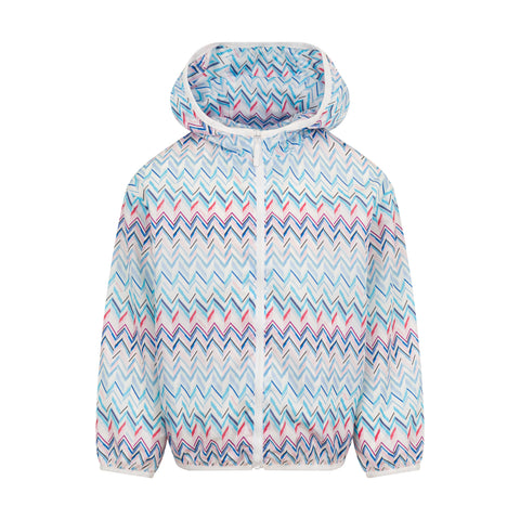 Missoni Kids Girls Blue And Pink Zig Zag Jacket