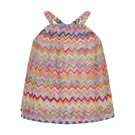 Girls Multicoloured Zig Zag Top