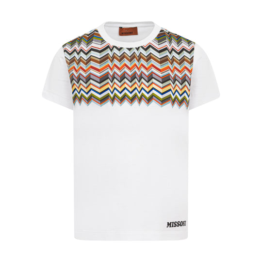 Boys White Zig Zag Top