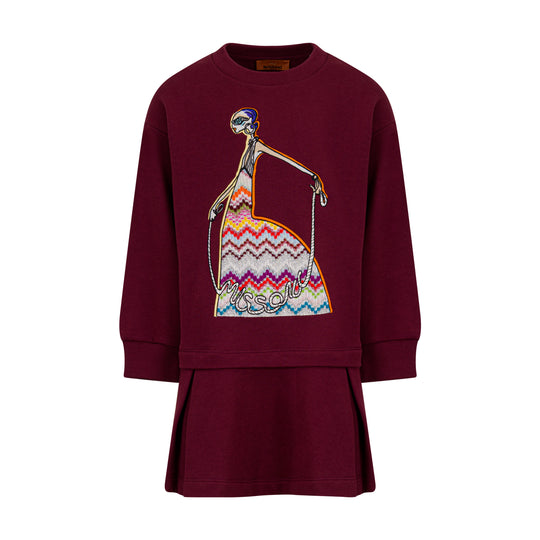 Girls Maroon Jersey Dress