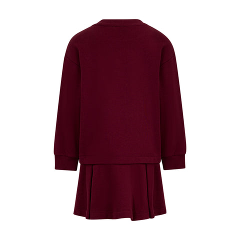 Girls Maroon Jersey Dress