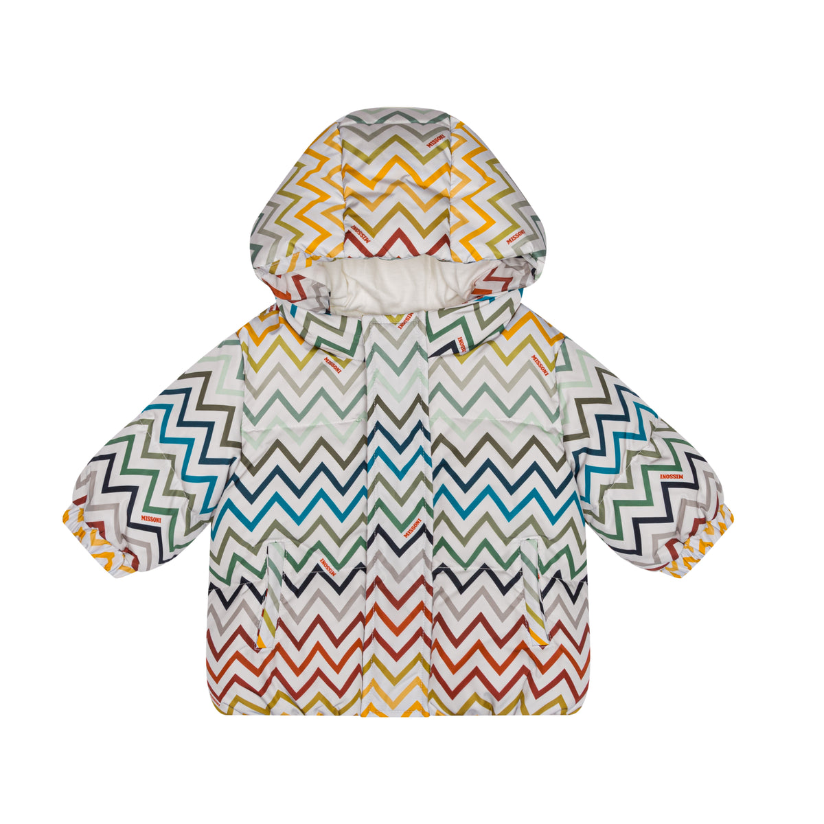 Boys Grey And Multicoloured Down Jacket