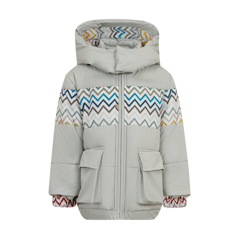 Missoni Kids Boys Grey And Multicoloured Puffer
