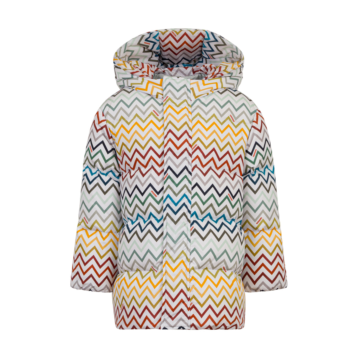 Boys Grey And Multicoloured Down Jacket