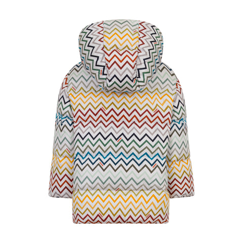 Boys Grey And Multicoloured Down Jacket