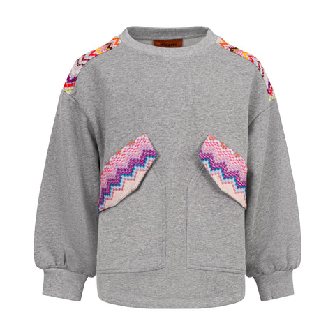 Girls Grey And Silver Sweatshirt