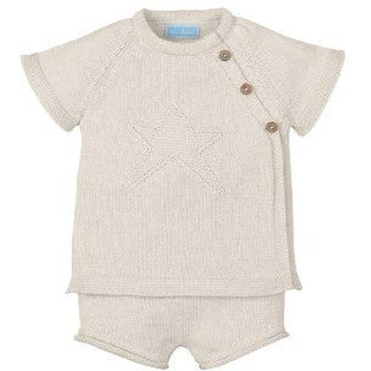 Boys Beige Shorts Set
