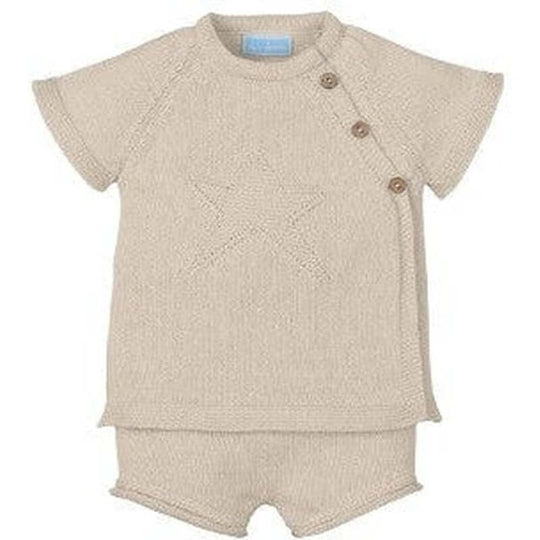 Boys Beige Shorts Set