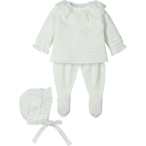 Mac Ilusion Girls White 3 Piece Knitted Set