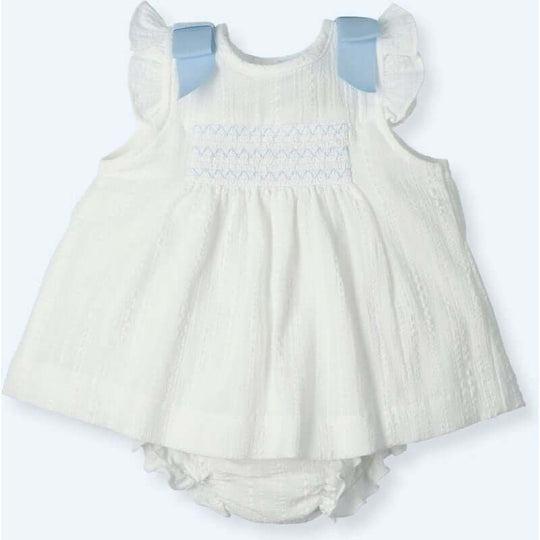 Girls White Smocked Dress