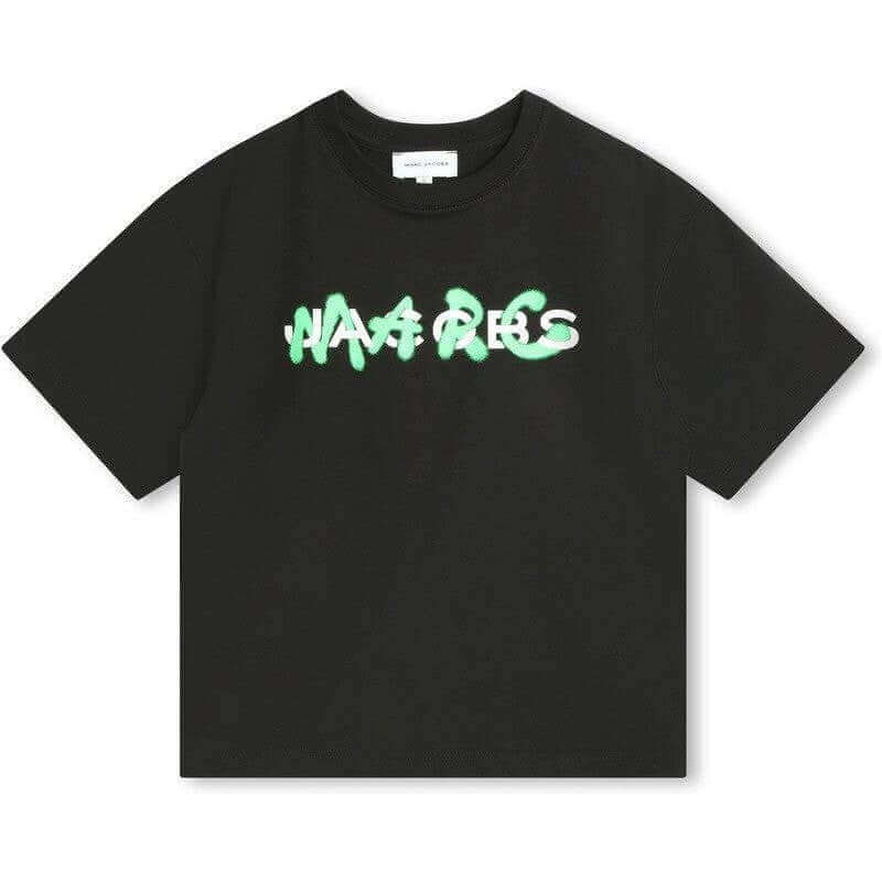 Marc Jacobs Boys Black Graffiti Logo Short Sleeve T-Shirt