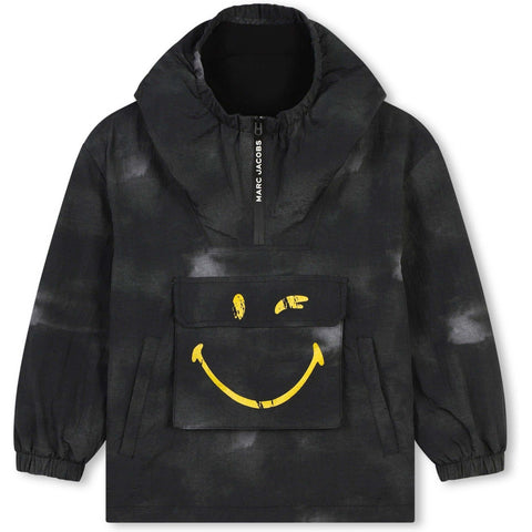 Marc Jacobs Boys Black Smile Hooded Windbreaker