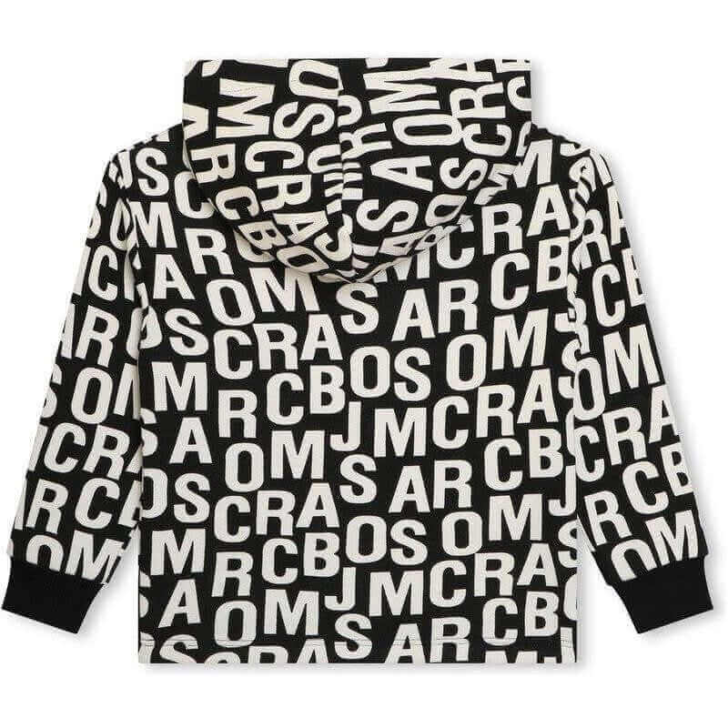 Marc Jacobs Boys Black & White Jumbled Logo Hoodie