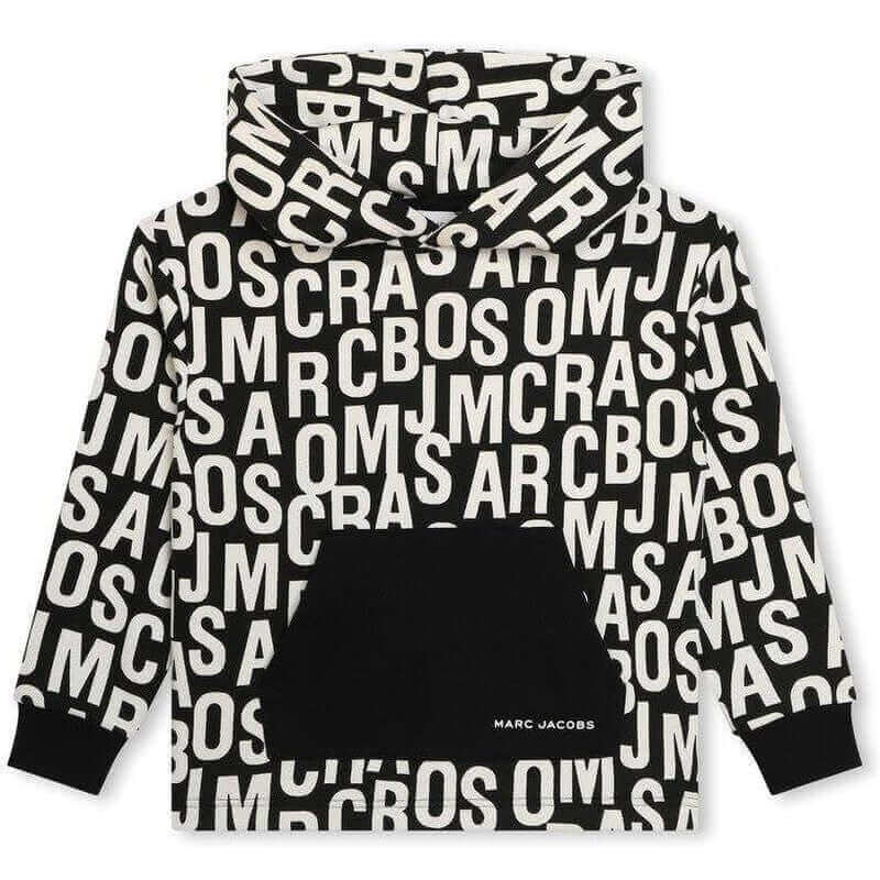 Marc Jacobs Boys Black & White Jumbled Logo Hoodie