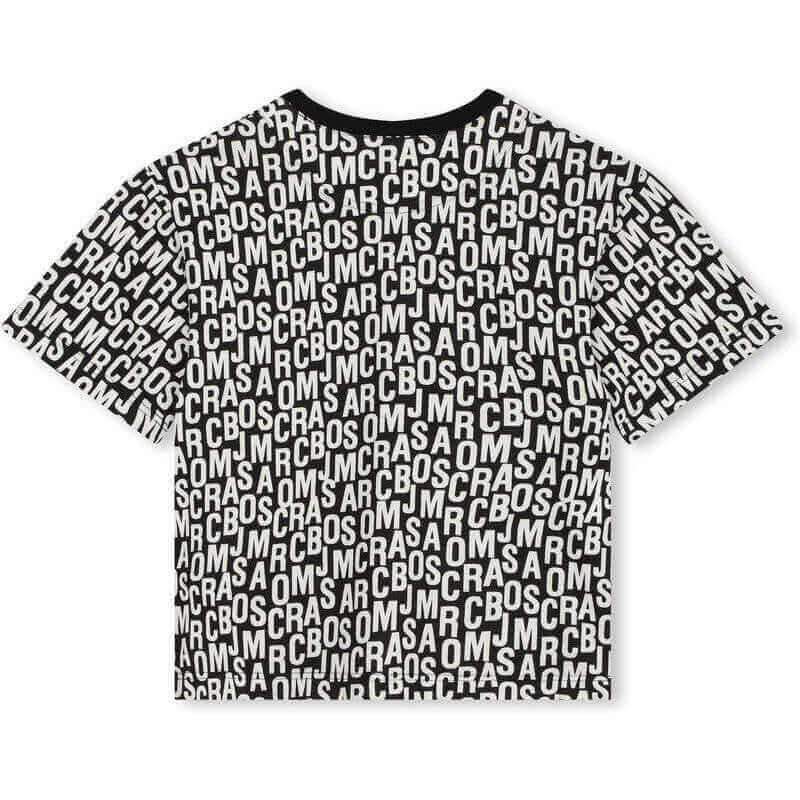 Marc Jacobs Boys Black & White Jumbled Logo T-Shirt