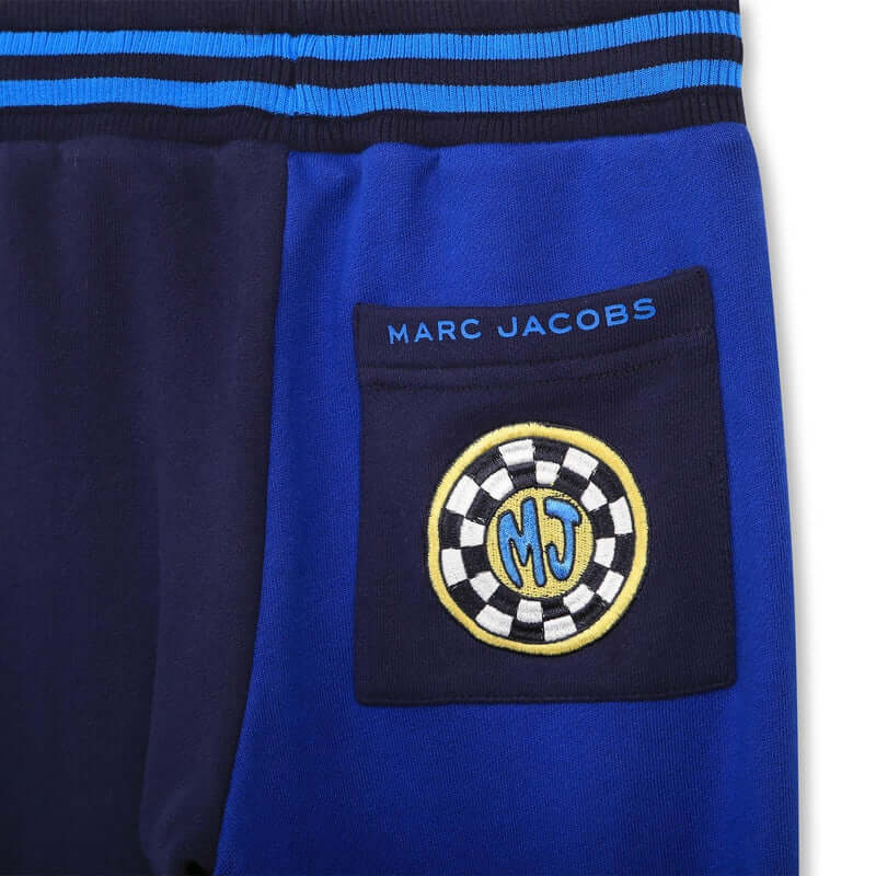 Marc Jacobs Boys Blue Cotton Patch Jogging Bottoms
