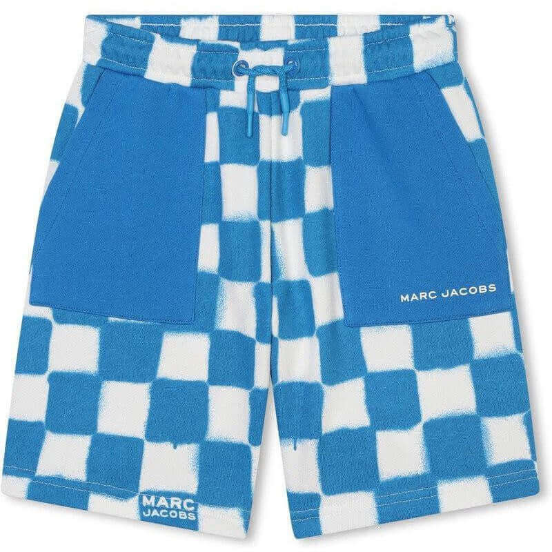 Marc Jacobs Boys Blue & White Checked Shorts