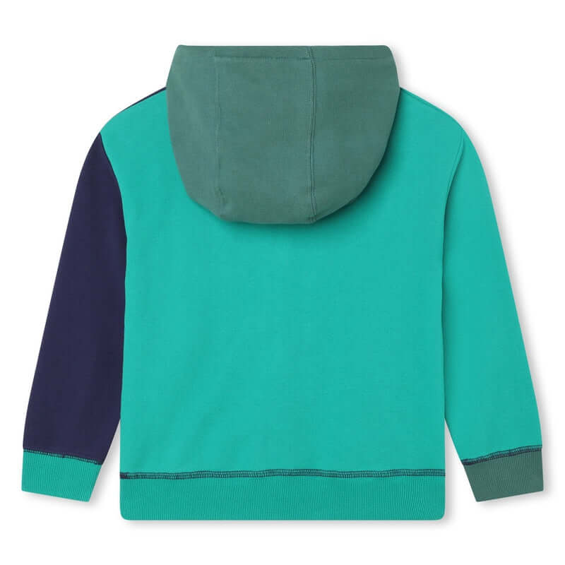 Marc Jacobs Boys Green Colour Block Hooded Sweatshirt