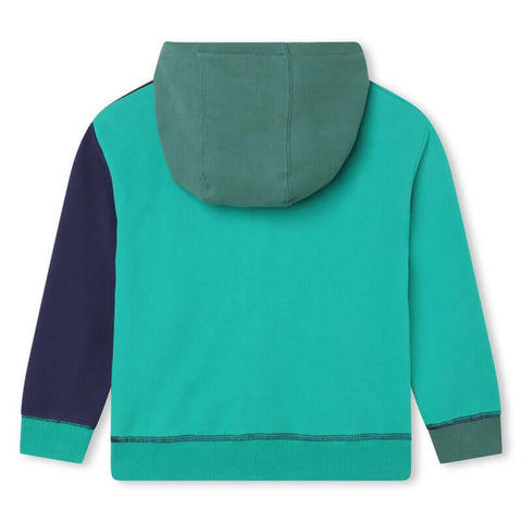 Marc Jacobs Boys Green Colour Block Hooded Sweatshirt